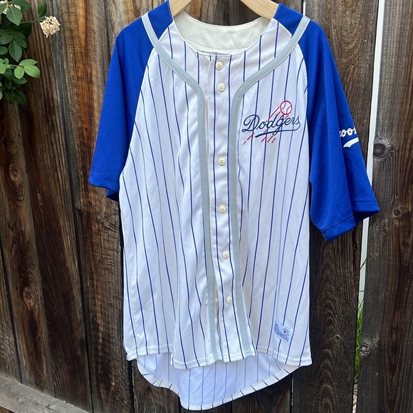 NWT Cooperstown Collection Dodgers Button Down Jersey Size L. - Picture 4 of 17